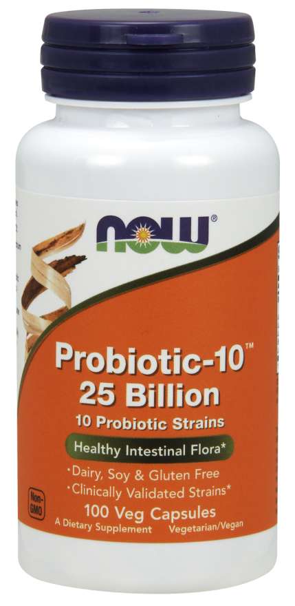 Now Probiotic-10 25 Billion 100 Vegetable Capsules