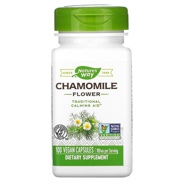 Nature's Way Chamomile Flower 700 mg Vegetable Capsules