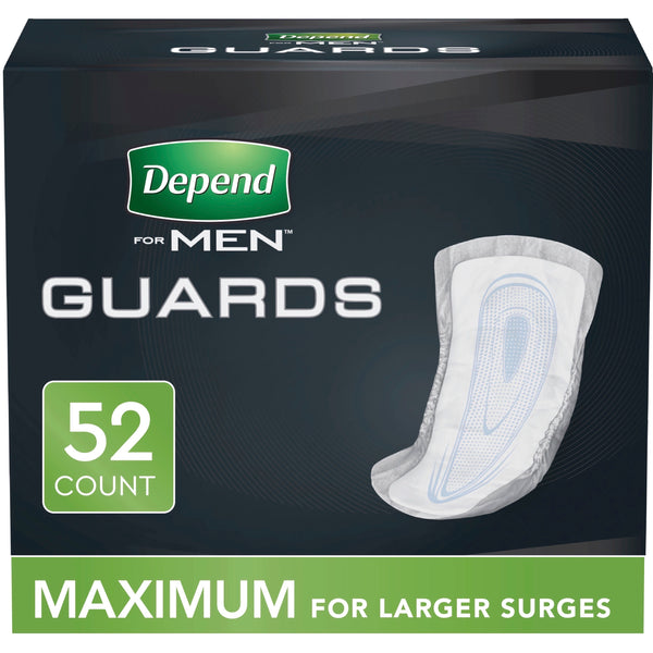 Depend Incontinence Guards/Bladder Control Pads for Men, Maximum, 52 Count