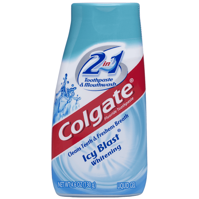 Colgate 2-in-1 Whitening Toothpaste Gel and Mouthwash, Icy Blast. 4.6 OZ