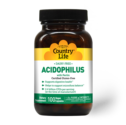 Country Life Acidophilus With Pectin 100 Vegan Capsules