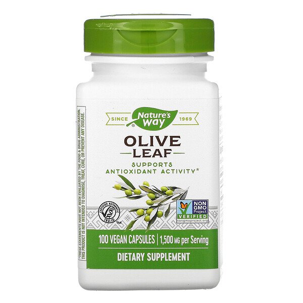 Nature's Way Olive Leaf 1500 mg Cápsulas veganas