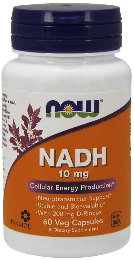 Now Nadh 10mg With 200mg Ribose 60 Vegetable Capsules