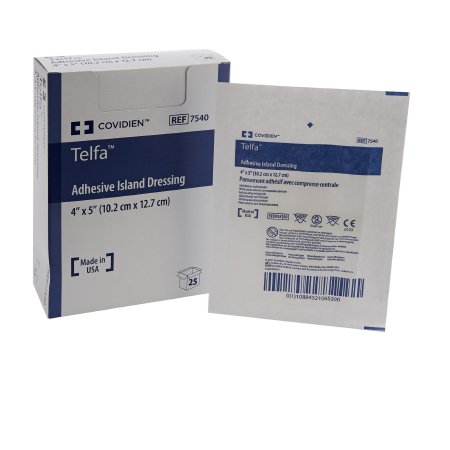 Covidien Adhesive Dressing Telfa™ 4 X 5 Inch Nonwoven Rectangle White Sterile