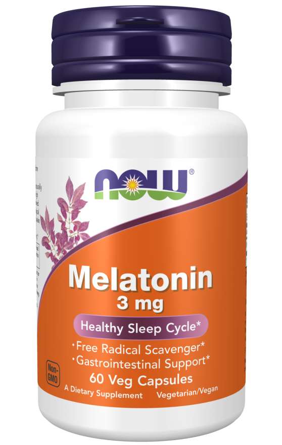 Now Melatonin 3 mg Vegetable Capsules