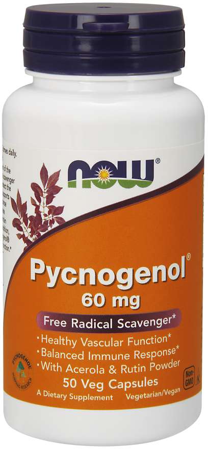 Now Pycnogenol 60mg 50 Vegetable Capsules