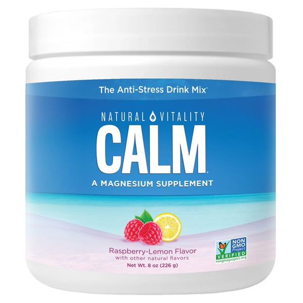 Natural Vitality CALM Magnesium Citrate Powder Raspberry Lemon 8 Oz