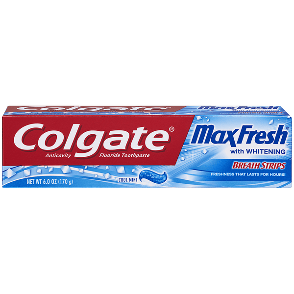 Colgate Max Fresh Toothpaste with Mini Breath Strips, Cool Mint, 6 OZ
