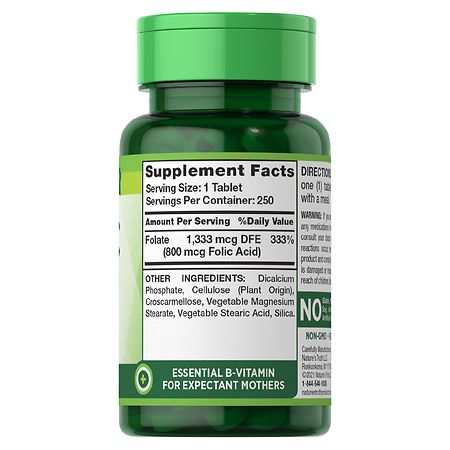 Nature's Truth Folic Acid 800 mcg 250 Tablets