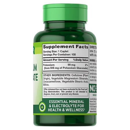 Nature's Truth Potasio Gluconato 595 mg 100 Caplets