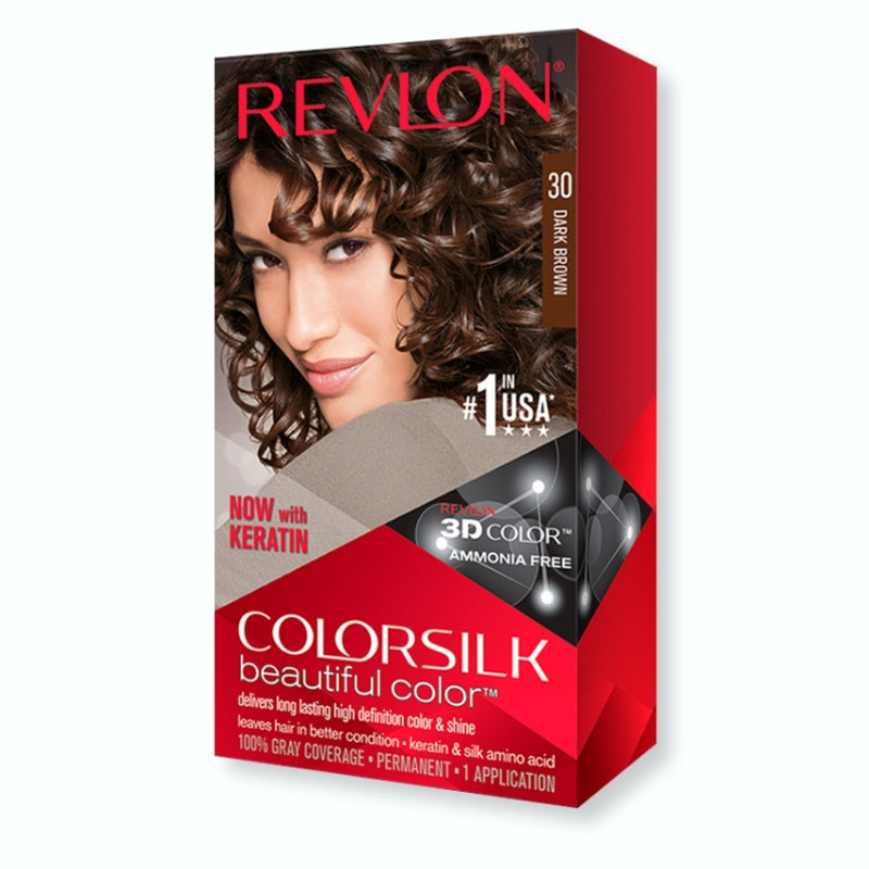 Revlon ColorSilk Hair Color, 30 Dark Brown