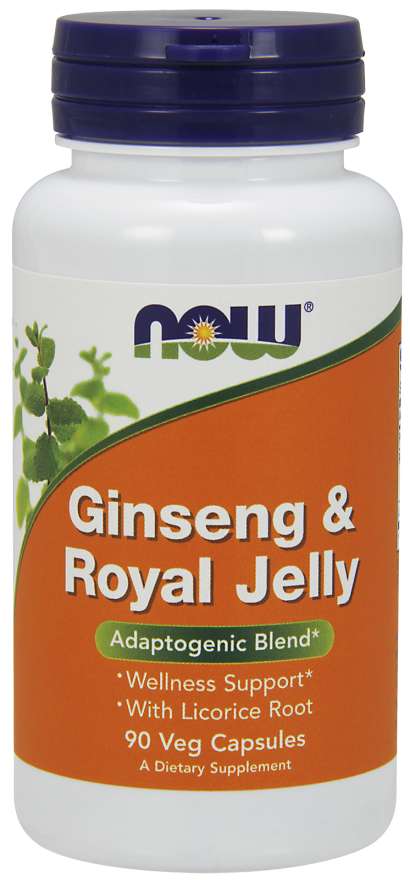 Now Ginseng & Royal Jelly 300/300mg 90 Vegetable Capsules
