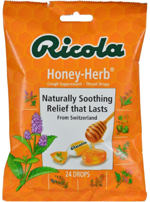 Ricola Cough Suppressant Throat Drops, Honey-Herb 24 ea