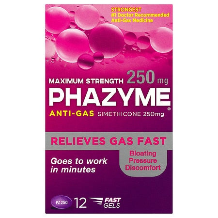 Phazyme Máxima resistencia al alivio de gas 250 mg Softgels