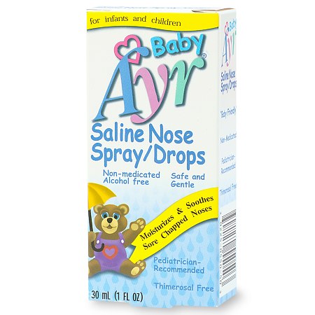Ayr Baby's Saline Nose Spray, Drops