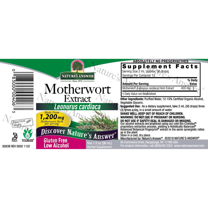 Naturación Respuesta Extracto de Motherwort 1 oz