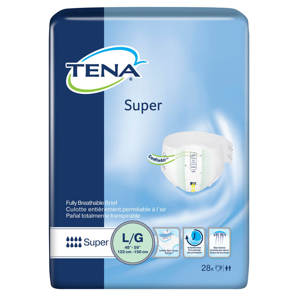 TENA Super Heavy Absorbency Adult Incontinence Overnight Brief, Large, 28 Ct