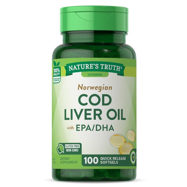 Nature's Truth Norwegian Cod Petróleo con EPA/DHA 100 Softgels