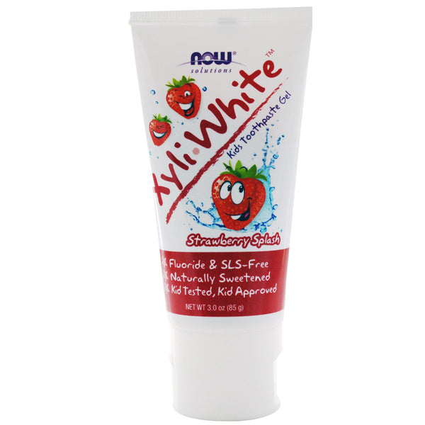 Now Solutions XyliWhite Toothpaste Gel for Kids Strawberry Splash Flavor 3 oz
