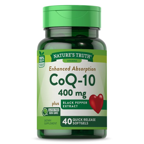 Nature's Truth Coq-10 400mg más extracto de pimienta negra 40 Softgels