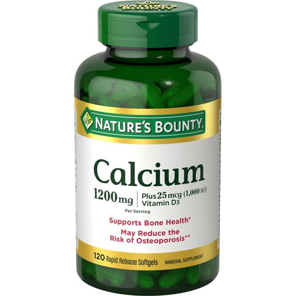 Nature's Bounty Calcium + Vitamin D3 1200 mg 120 Rapid Release Softgels