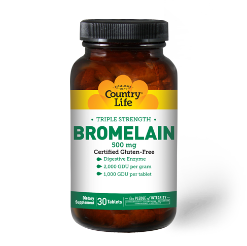 Country Life Triple Strength Bromelain 500 mg 30 Tablets