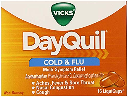 Vicks Dayquil Multisymptom Cold & Flu Relief Liquicaps, Non-Drowsy, 16 ct