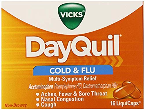 Vicks Dayquil Multisintom Cold & Freel Relief Liquicaps, no shrowsy, 16 CT