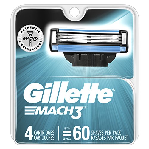 Gillette Mach3 Cartuchos de recarga de hojas de afeitar para hombres, 4 CT