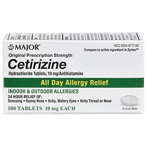 Major All Day Allergy Cetirizine 10mg 100 Tablets