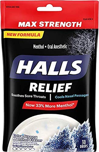 Halls Intense Cool Menthol 30 drops.