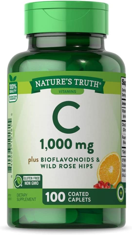 Nature's Truth Vitamin C Bioflavonoids & Rose Hips 1000mg 100 Caplets