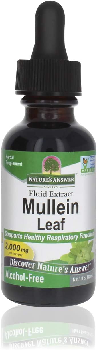 NATURES ANSWER MULLEIN LEAF ALCOHOL FREE 1 Oz