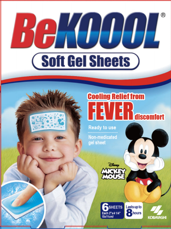 BeKoool Soft Cooling Gel Sheets for Kids, 6 Count
