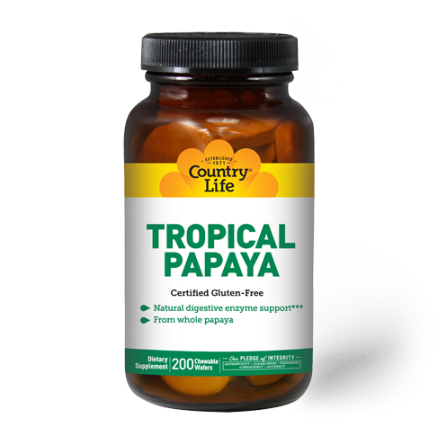 Country Life Tropical Papaya 25 mg 200 Wafers
