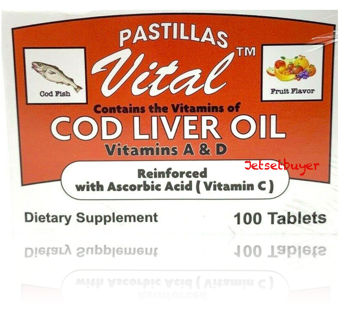 Vital Cod Liver Oil Vitamin C, A, D and Zinc 100 Tablets – Locatel ...
