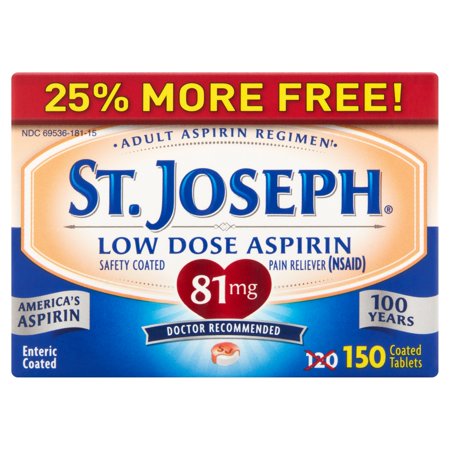 St. Joseph Low Dose Enteric Coated Aspirin, 81mg 150 tablets
