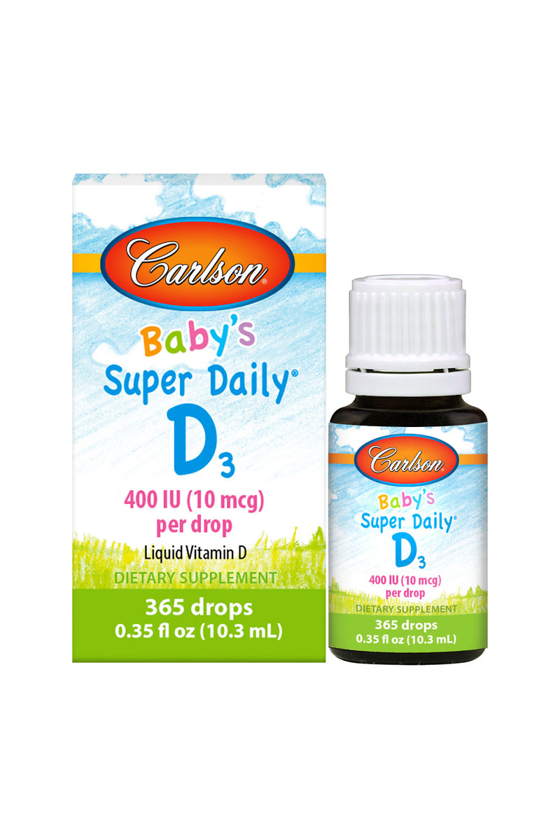 Carlson Baby's Super Daily D3 Liquid Drops, 400 IU, 365 Drops
