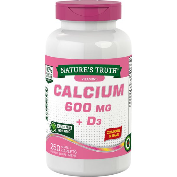 Nature's Truth Calcium 600 mg Plus Vitamin D3 250 Caplets