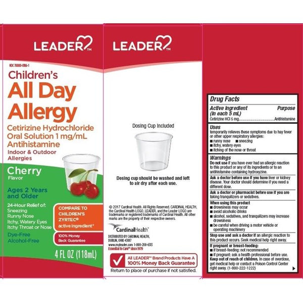 Leader All Day Allergy Relief Cherry Child 4 Oz