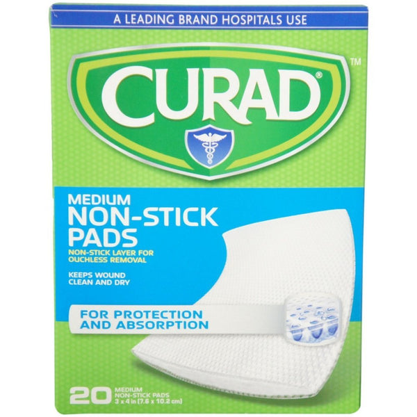 Curad Medium Non-Stick Pads with Adhesive Tabs
