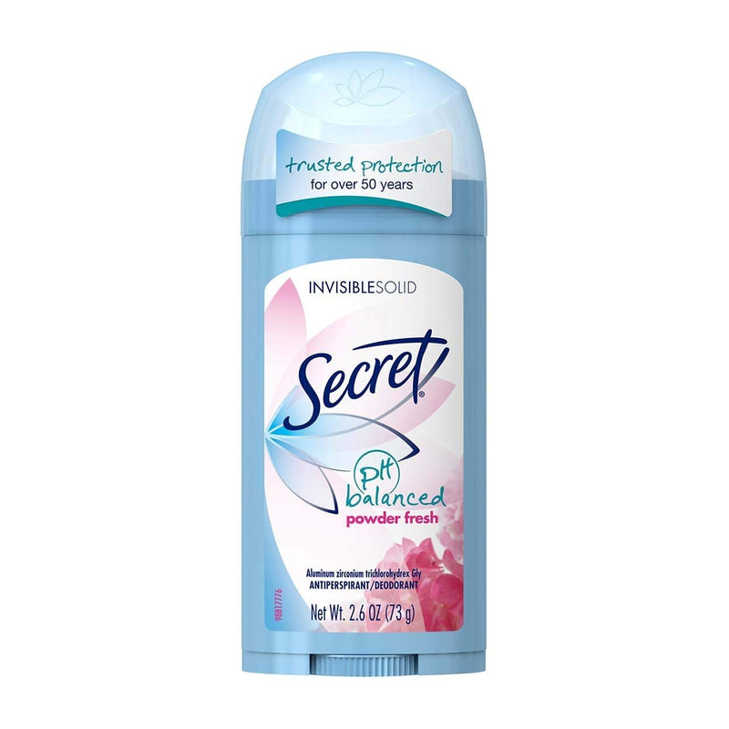 Secret Anti-Perspirant/Deodorant, Invisible Solid, Powder Fresh, 2.6 Oz