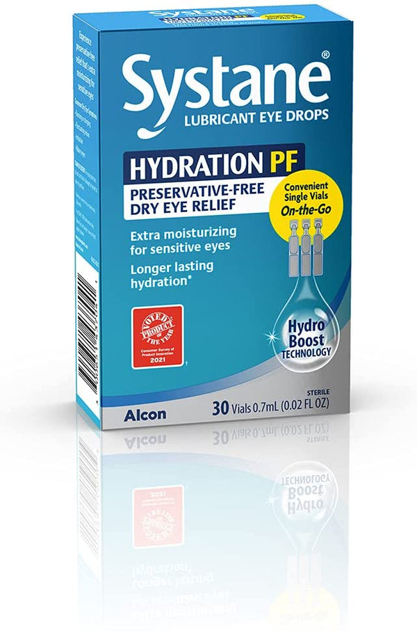 ALCON Systane Hydration Preservative-Free Lubricant Eye Drops, 0.6 Fl Oz, 30 Count