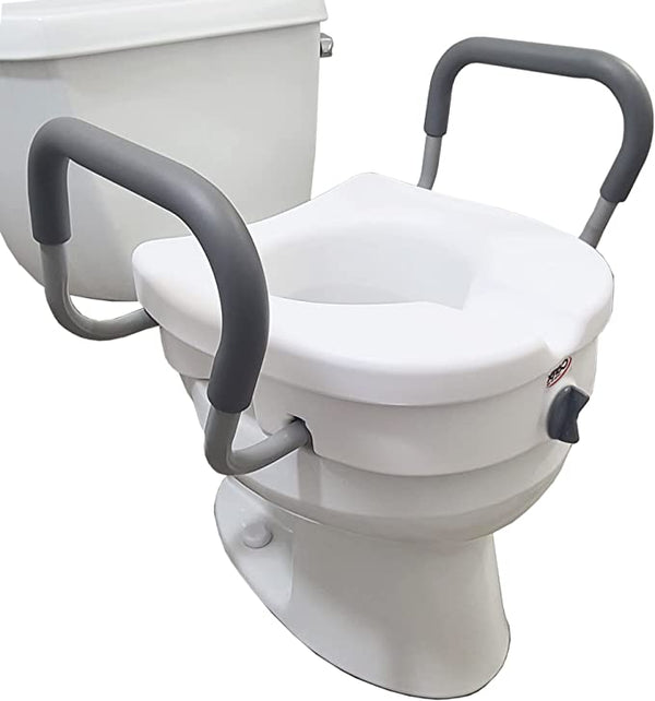 Carex E-Z Lock Raised Toilet Seat With Hand