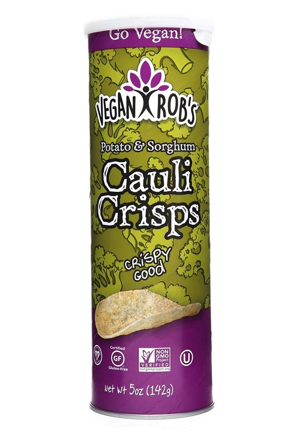 Vegan Rob's New Non GMO Vegan Potato & Sorghum Crisps 1.75 oz Can (Cauli Crisps)