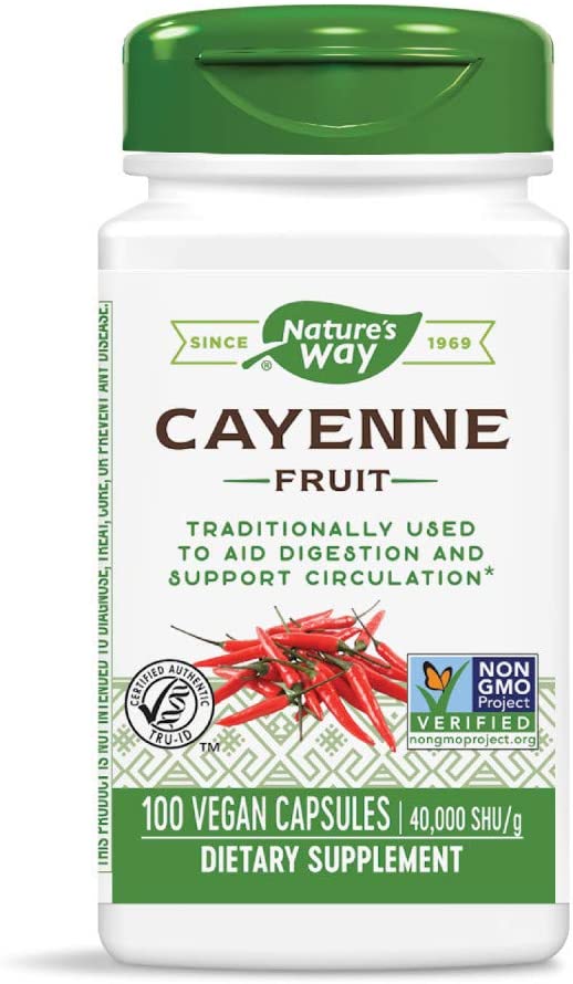 Nature's Way Cayenne 40000 H.U. 100 Capsules