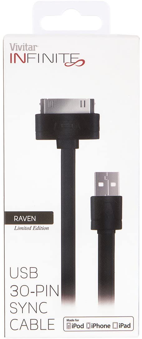 Vivitar USB 30-Pin Sync Cable Black V11086-3