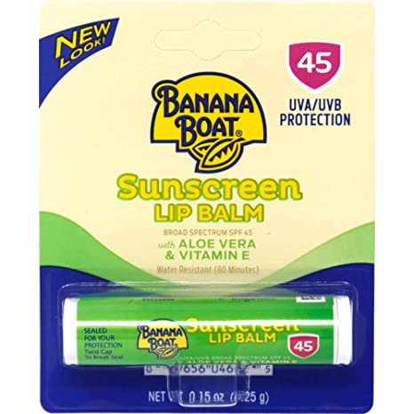 Banana Barco Sol Bálsamo labial Aloe Vera y vitamina E con SPF 45