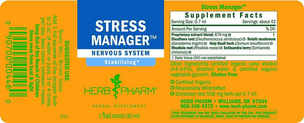 HERBS PHARM STRESS MANAGER 1Oz