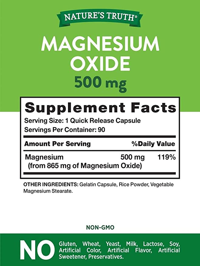 Nature'S Truth Magnesium Oxide 90 Capsules